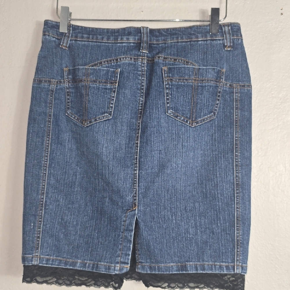 Talia Blue Mini  Denim Pencil Skirt for Work - Picture 4 of 5